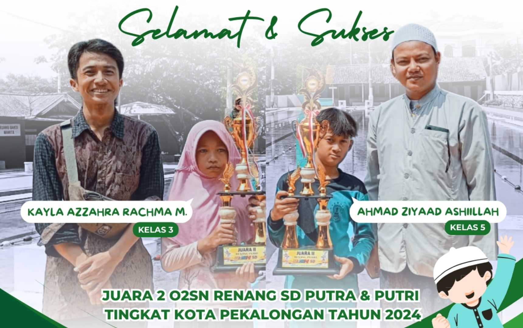 JUARA 2 RENANG O2SN PUTRA & PUTRI TINGKAT KOTA